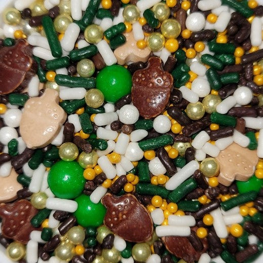 Acorn and Pearls Autumn Thanksgiving Edible Confetti Sprinkle Mix