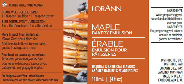 LorAnn Maple,  Bakery Emulsion 4 oz.