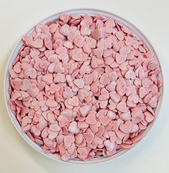 Pink Pearlized Hearts Valentines Day Edible Confetti Quins Sprinkle Mix