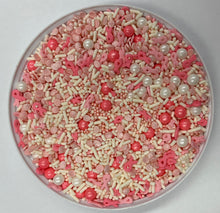 Load image into Gallery viewer, Pink Ribbon For Hope Breast Cancer Awareness Edible Confetti Quins Sprinkle Mix