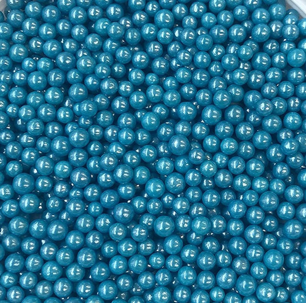 Metallic Blue Mini Pearls Edible Sprinkles Decorations Dragees 4mm