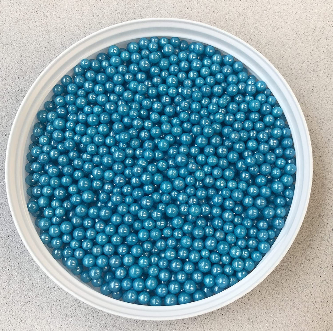 Metallic Blue Mini Pearls Edible Sprinkles Decorations Dragees 4mm