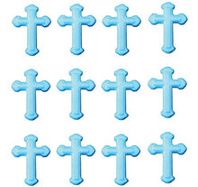 Load image into Gallery viewer, Blue Small Cross Religious Baptism Edible Sugar Decorations Toppers