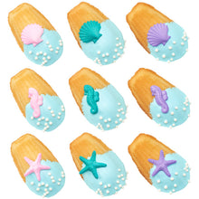 Load image into Gallery viewer, Seahorses Starfish Shells Colored Edible Sugar Decorations Beach Toppers