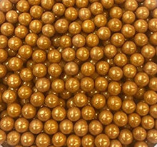 Load image into Gallery viewer, Gold Pearls Edible Sprinkles Decorations Dragees 8mm