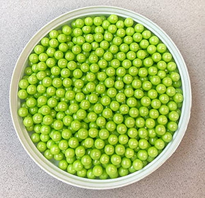 Lime Green Pearls Edible Sprinkles Decorations Dragees 8mm