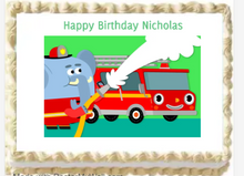 Load image into Gallery viewer, Fire Truck Personalized Edible Cake Image Party Topper Decoration- 1/4 Sheet p12