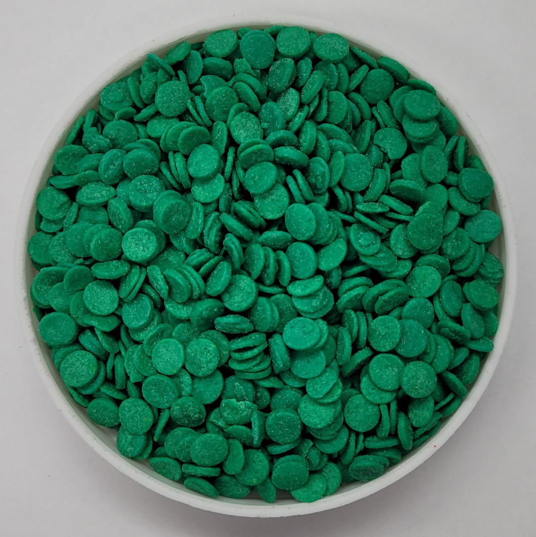 Green Edible Sequin Confetti Quins Sprinkles 4 oz