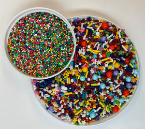 Bright Rainbow Spill Pinata Cake Confetti Sprinkles and Nonpareil Mix For Cake-20 Oz Recipe Included