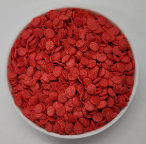 Red Edible Sequin Confetti Quins Sprinkles 4 oz