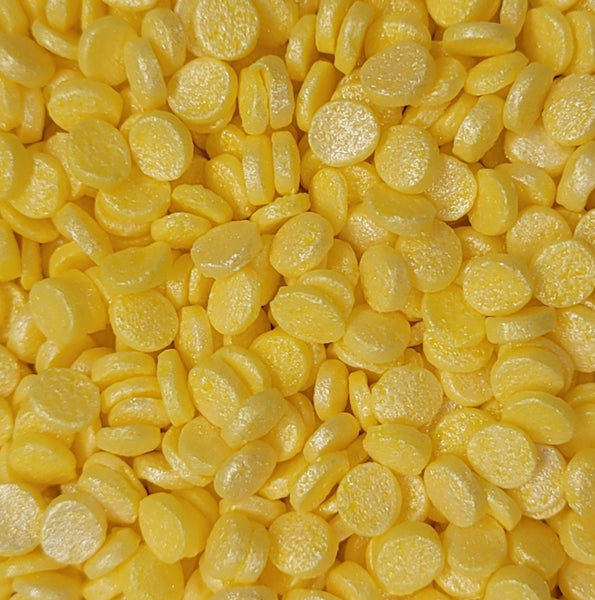 Yellow Edible Sequin Confetti Quins Sprinkles 4 oz