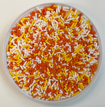 Load image into Gallery viewer, Candy Corn Mix Halloween Thanksgiving  Edible Confetti Quins Sprinkle Mix