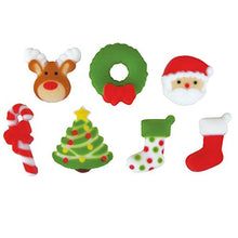 Load image into Gallery viewer, Deluxe Holly Jolly Christmas Holiday Assortment Edible Sugar Decorations Toppers