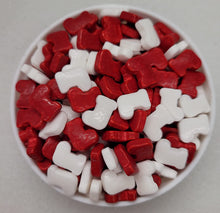 Load image into Gallery viewer, Red &amp; White Christmas Stockings Thick Edible Confetti Quins Sprinkle Mix