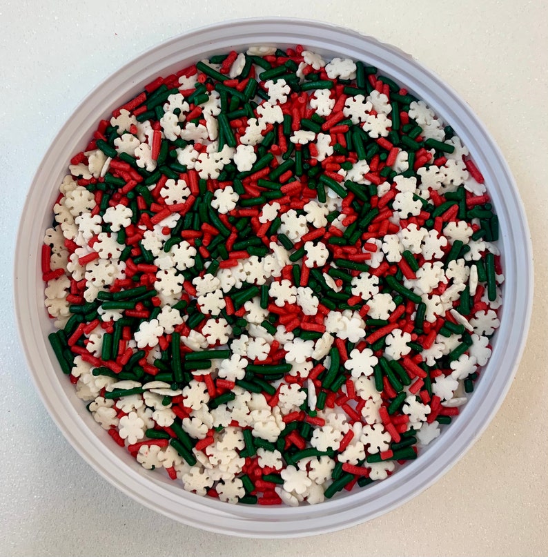 Christmas Snowflake Decorette Mix Edible Confetti Sprinkle Mix