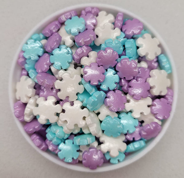 Colorful Snowflakes Thick Edible Confetti Quins Sprinkle Mix