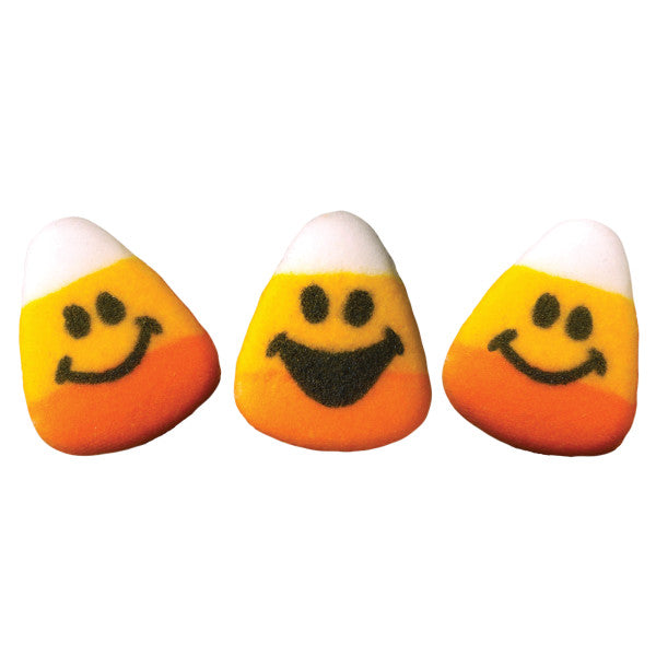 Candy Corn Faces Assortment Edible Sugar Decorations Halloween Toppers