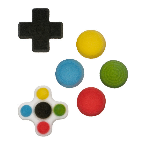 Gamer Buttons Assortment Edible Sugar Decorations Video Game Toppers