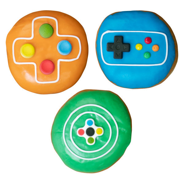 Gamer Buttons Assortment Edible Sugar Decorations Video Game Toppers