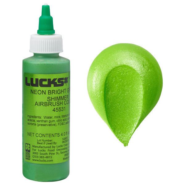 Neon Green Shimmer Premium Edible Airbrush Color