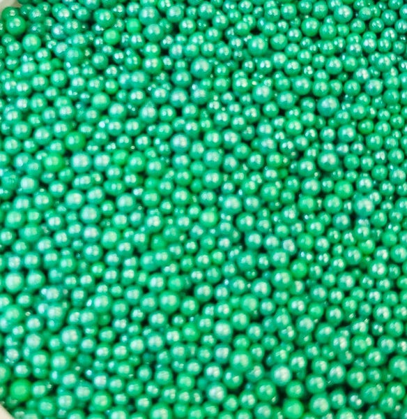 Shimmering Green Pearlized Mini Nonpareils Sprinkles