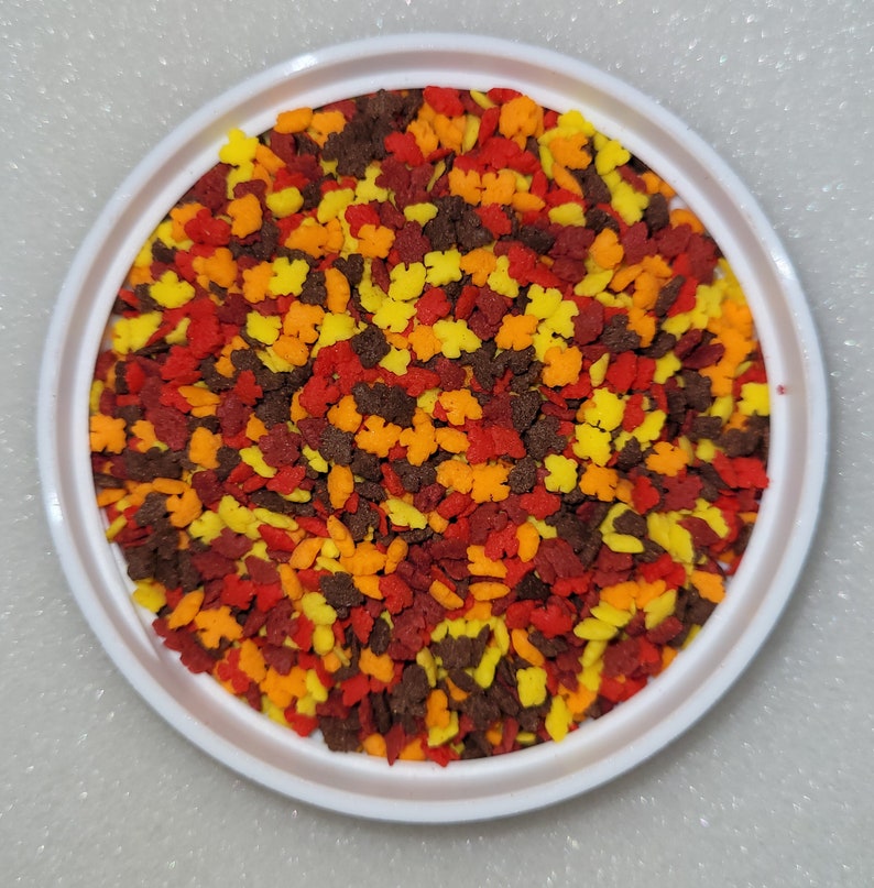 Mini Fall Leaves Thanksgiving Edible Confetti Quins Sprinkle Mix