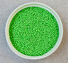 Load image into Gallery viewer, Shimmering Lime Green Pearlized Mini Nonpareils Sprinkles
