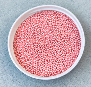Shimmering Pink Pearlized Mini Nonpareils Sprinkles