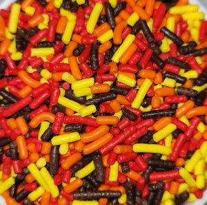 Brown Orange Red Yellow Thanksgiving Autumn Decorette Mix Edible Confetti Sprinkle Mix