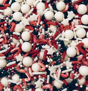 Peppermint Lane Christmas Holiday Edible Confetti Sprinkle Mix