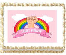 Load image into Gallery viewer, Pride LGBTQ Edible Cake Image Party Topper Decoration- 1/4 Sheet
