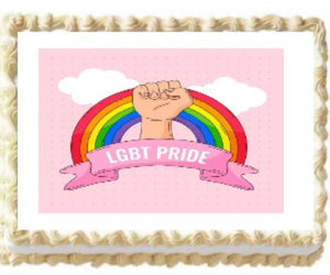 Pride LGBTQ Edible Cake Image Party Topper Decoration- 1/4 Sheet