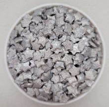 Load image into Gallery viewer, Silver Stars Thick Quins Edible Confetti Wedding Graduation Sprinkle