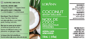 LorAnn Coconut, Bakery Emulsion 4 oz.