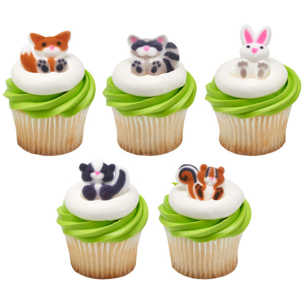 Woodland  Animals Assortment Edible Sugar Decorations Toppers