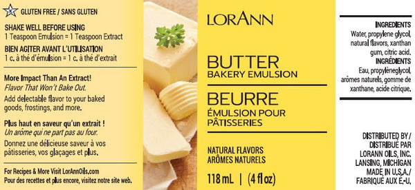 LorAnn Butter, Bakery Emulsion 4 oz.
