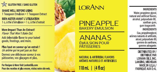 LorAnn Pineapple, Bakery Emulsion 4 oz.
