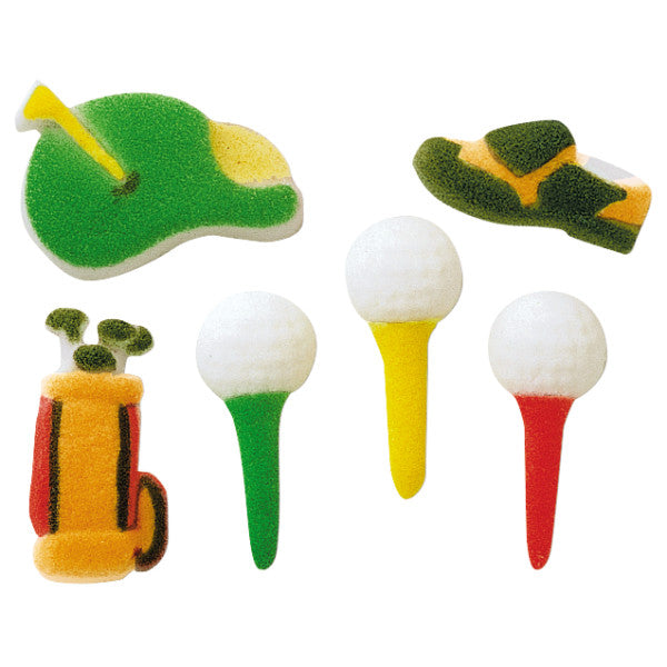 Golf Assortment Edible Sugar Decorations Sports Toppers