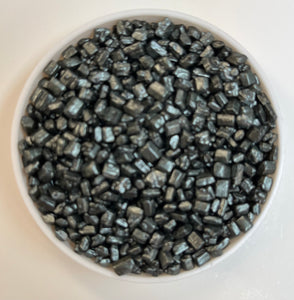 Metallic Black Chunky Coarse Crystals Sugar Edible Sprinkle Mix