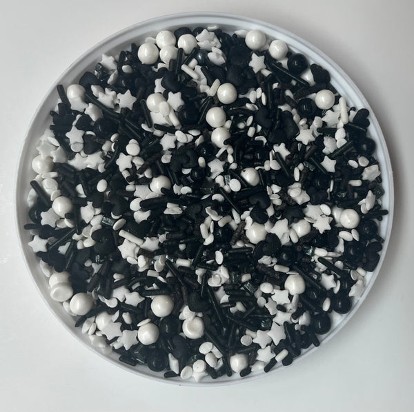 It’s All Black and White Edible Confetti Sprinkle Mix
